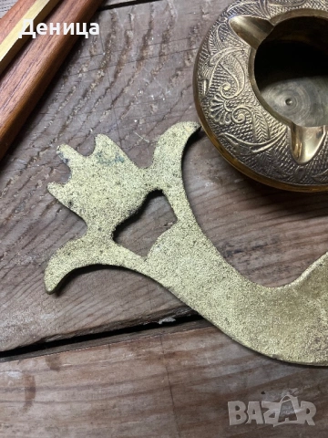 Свешник-28 см Дърво и месинг Цена-12 €  Отварачка с форма на риба, която ми напомня на илюстрация от, снимка 12 - Други - 53436443