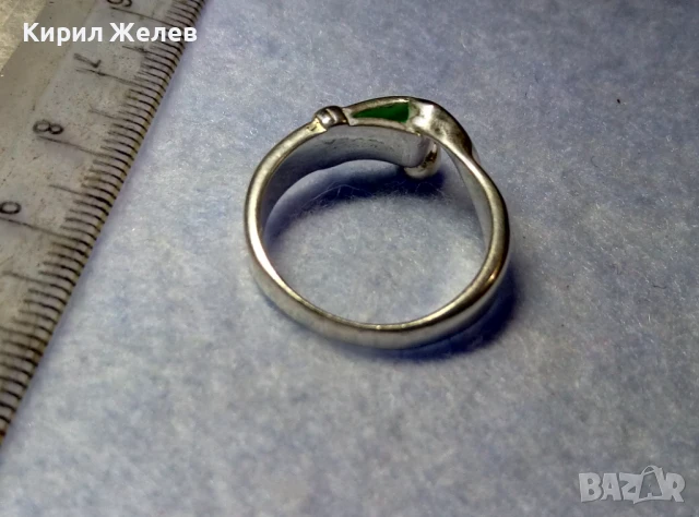 ИНТЕРЕСЕН ФИГУРАЛЕН СРЕБЪРЕН ПРЪСТЕН КОЛАН СРЕБРО 925 с БЯЛА ПОЗЛАТА и ЧАСТИЧНО АРТ ПАТИНИРАНЕ 48654, снимка 6 - Пръстени - 50542237