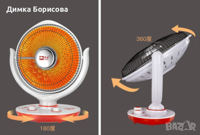 Преносим настолен електрически нагревател + функция вентилатор DN2, снимка 1