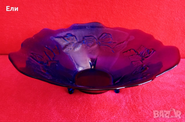 Фруктиера.Винтидж.Синьо стъкло тип Мурано., снимка 2 - Други ценни предмети - 53708921