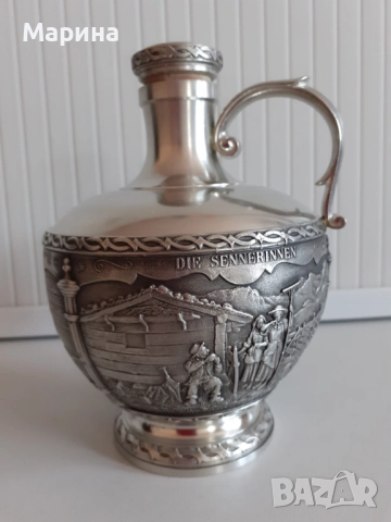 Комплект за ракия от калай Antik*Vintage  #87, снимка 5 - Антикварни и старинни предмети - 51564039