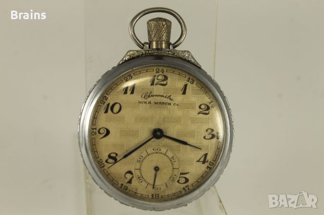 MIRA Watch Co Chronometre Швейцарски Джобен Часовник, снимка 2 - Антикварни и старинни предмети - 46229447