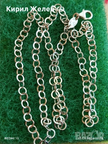 Сребърно колие плетка тип Белчер елегантен стилен дизайн 52658, снимка 8 - Колиета, медальони, синджири - 53070573