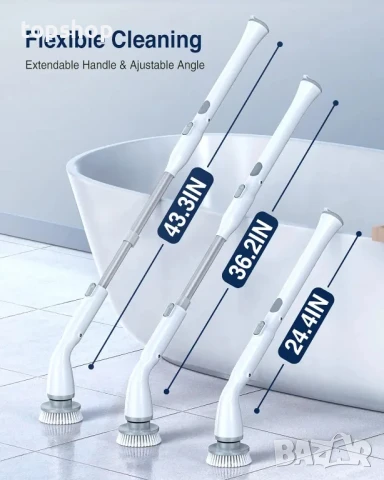 Електрически безжичен мощен Моп, скрубер LABIGO LA1 Pro, акумулаторен със сменяеми глави и удължител, снимка 9 - Други - 50493435