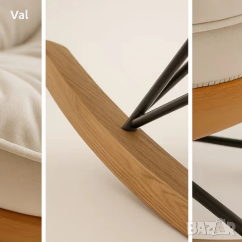 Елегантен люлеещ се стол с удобна възглавница за максимален комфорт, снимка 7 - Столове - 53974107