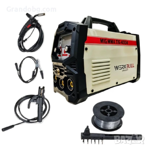 2в1 Телоподаващо Инверторен Електрожен 400А WERKBULL + подарък заваръчна соларна маска и кабели, снимка 4 - Други инструменти - 52108733