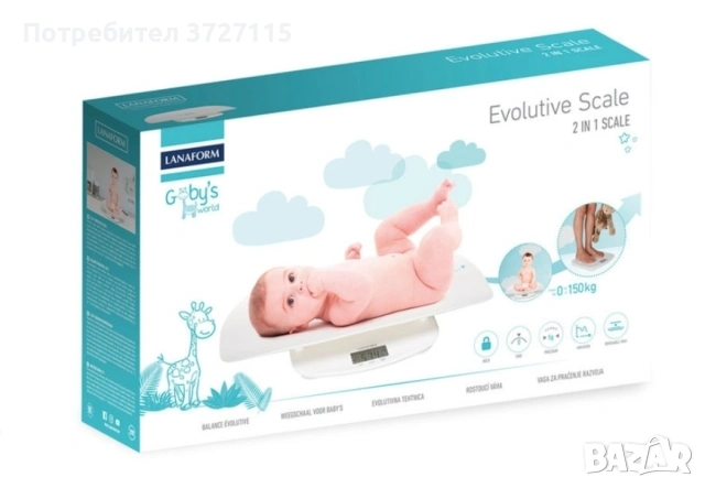 електронна везна кантар за бебе 2 в 1 Lanaform