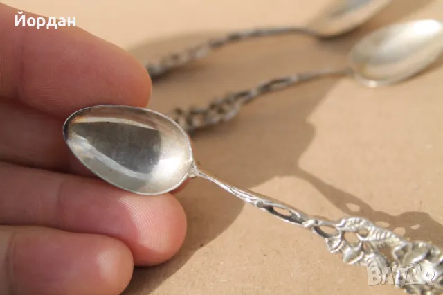 3 броя  сребърни лъжици , снимка 3 - Други ценни предмети - 49862401