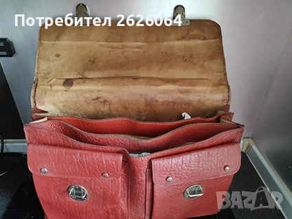 Стара кожена чанта от Соца, снимка 2 - Антикварни и старинни предмети - 53722243