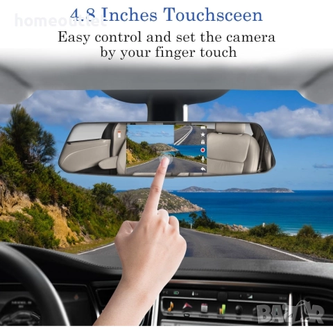 ПРОМОЦИЯ Огледална камера за автомобил с предна и задна камера – Full HD 1080P - X001L8V2J1, снимка 3 - Аксесоари и консумативи - 51961801