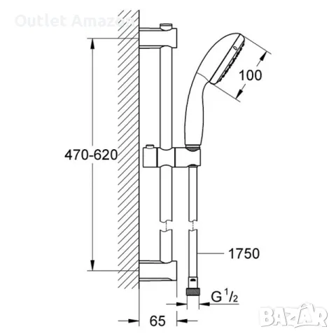 Душ комплект Grohe Vitalio Start 100

, снимка 3 - Душове - 49583078