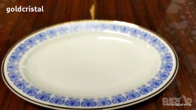 Стар български порцелан плато елипса , снимка 5 - Антикварни и старинни предмети - 17136675