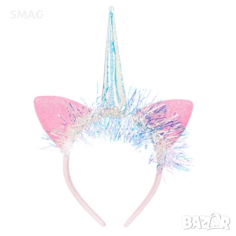 Диадема Еднорог розова с ушички_1196849