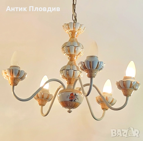 Порцеланов полилей "свещник" , снимка 6 - Полилеи - 43312664