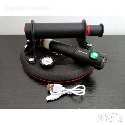 Вакуум вендуза с манометър, SHIJING P611C, 200 мм, до 110 кг, с акумулаторна помпа P617, снимка 4 - Други инструменти - 52564065