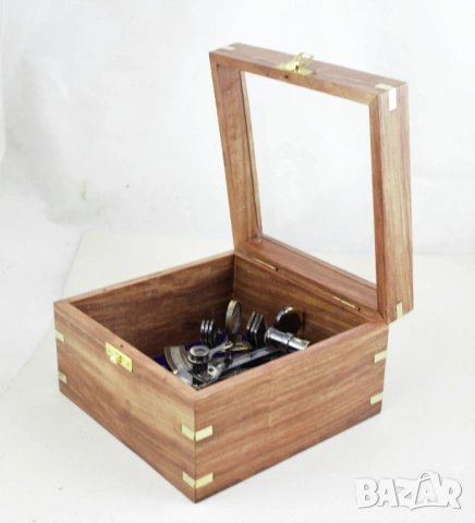 500 Корабен секстант античен в дървена кутия , снимка 5 - Колекции - 54008767