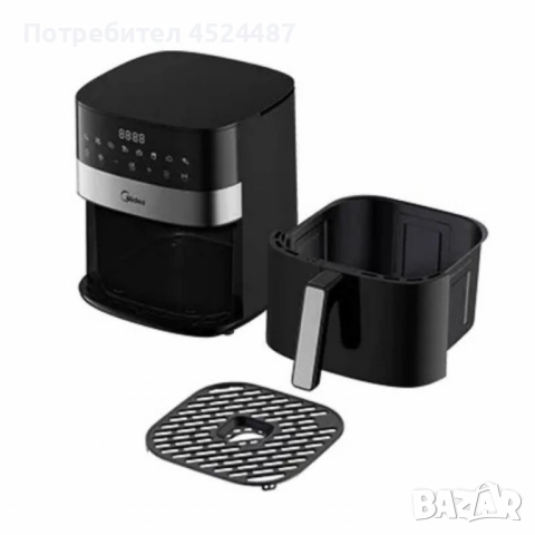 Еър фрайър Midea MF-CN65E2 - За готвене с горещ въздух, снимка 4 - Фритюрници - 51676968