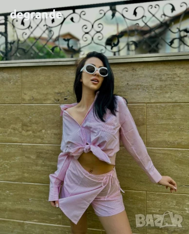 Летен комплект в розово и синьо, снимка 2 - Комплекти - 50870606