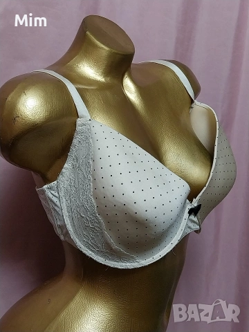 95 Е Сутиен в цвят шампанско с черни точки , снимка 5 - Бельо - 53881762