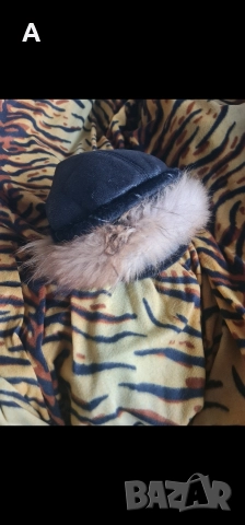 Луксозна дамска шапка с естествен пух 