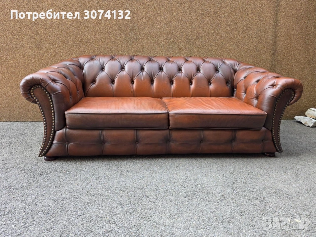Оргинален диван в стил Честърфийлд, снимка 5 - Дивани и мека мебел - 54229669