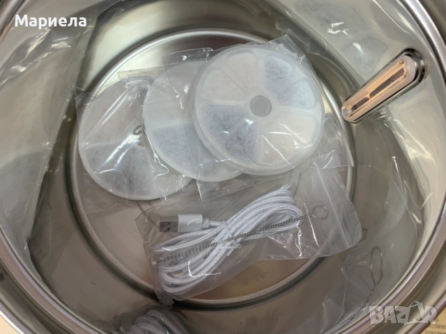 Фонтан за домашни любимци 3,5 л, безжичен, неръждаема стомана, снимка 4 - За кучета - 54214522