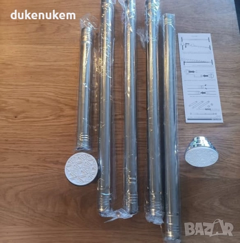 Телескопичен корниз за баня 50–200 см, неръждаема стомана, без пробиване за душ завеси и пердета, снимка 8 - Пердета и завеси - 52624191