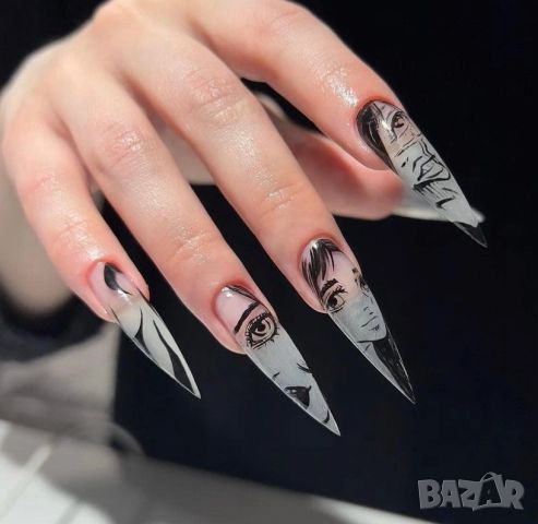 👑 💗Комплект Разкошни Press-on Изкуствени Нокти 24 броя 💋 КОД : nail1154💗 👑 💋 ➡️ 😱Уникалниииии, снимка 1 - Продукти за маникюр - 46499924