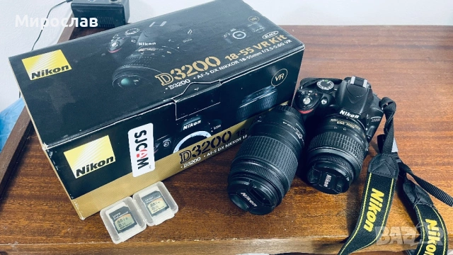 Nikon D3200 две оптики 18-55  Nikor, 55-200Nikor фотоапарат никон, снимка 3 - Фотоапарати - 54198743