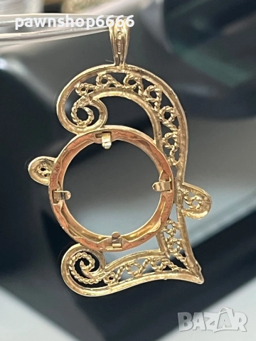 Златен обков 9 карата за монети с диаметър 22мм АНГЛИЯ, снимка 2 - Пръстени - 51662857