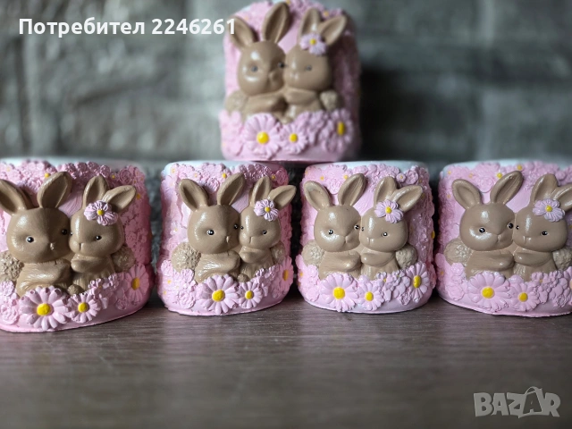 зайчета кашпи за Великден , снимка 3 - Саксии и кашпи - 53837924