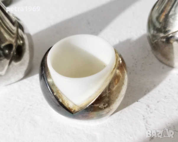 Комплект за подправки, със собствена стойка, посребрен, с позлатяване, снимка 9 - Аксесоари за кухня - 51953997