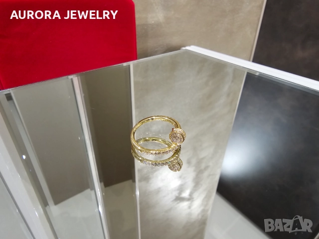 CARTIER Nail Juste un Clou Gold Small Paved Diamonds Пръстен Пирон, снимка 4 - Пръстени - 52972590