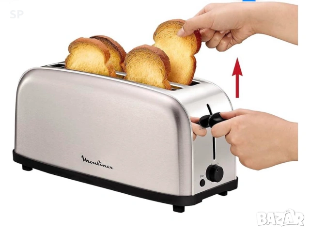 НОВ Тостер Moulinex Classic LS330D11 2 Tostadora 1400W, снимка 3 - Тостери - 53944247