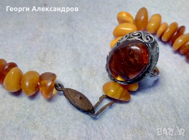 3 Стари КЕХЛИБАРЕНИ БИЖУТА Ар НУВО Пръстен и 2 Колиета 100% НАТУРАЛЕН БАЛТИЙСКИ КЕХЛИБАР Янтар Amber, снимка 14 - Антикварни и старинни предмети - 53480260