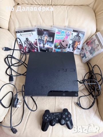 PlayStation 3 Slim 150GB + 1 Джойстик + 5 игри 