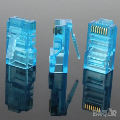 Комплект от 20 броя конектори RJ45 Cat5, снимка 6 - Мрежови адаптери - 49821027