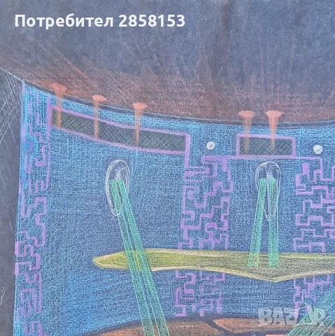 Картина на худ. Никола Манев,пастел върху картон 1940-2018 г., снимка 6 - Антикварни и старинни предмети - 50703423
