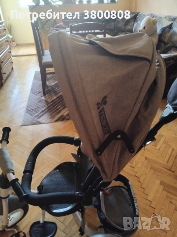 Детска запазена триколка,със свалящ сенник и управляваща дръжка., снимка 3 - Детски велосипеди, триколки и коли - 52431439