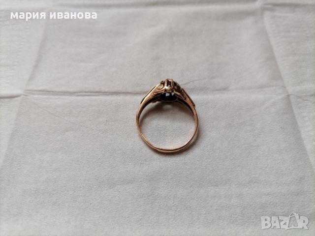 много стар златен пръстен с диамант роза шлифовка 0.80 карата, снимка 6 - Пръстени - 45819439