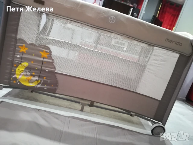 Сгъваема и преносима с падаща стена кошара/легло CHIPOLINO MERIDA, снимка 17 - Кошарки - 50711453