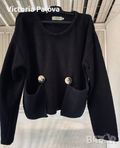 Дизайнерска блуза кроп GRIZAS , снимка 3 - Блузи с дълъг ръкав и пуловери - 44958953