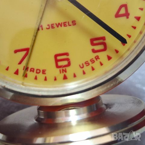 Механичен! Настолен Часовник SLAVA, 11rubis, СССР, снимка 12 - Антикварни и старинни предмети - 45353018