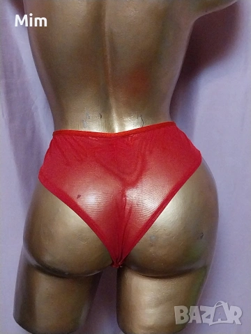  Резервирани XL Червена еластична дантелена бикина , снимка 2 - Бельо - 54048565