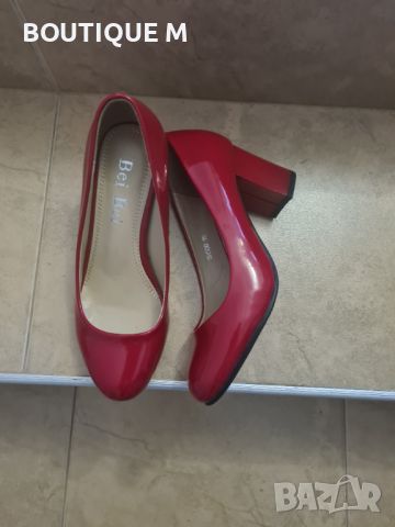 35н. Нови лачени обувки на ток, снимка 3 - Дамски обувки на ток - 45093870