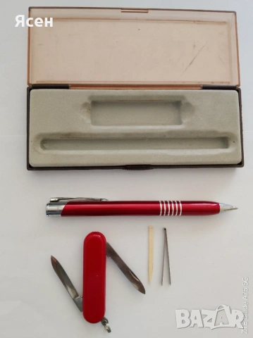 Комплект кутийка-химикалка с ножче., снимка 2 - Други - 53871044