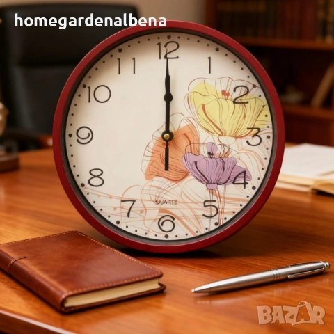 Home&Garden Albena – Стенен часовник Ø 25 см, стилен и практичен, снимка 4 - Стенни часовници - 54039974
