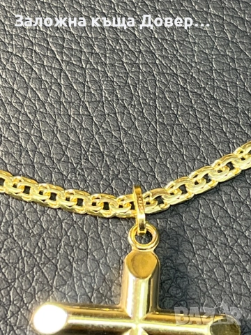 Златен Ланец кръст синджир krast ланче 14 к 585 gold zlato  lanec lance, снимка 3 - Колиета, медальони, синджири - 52159929