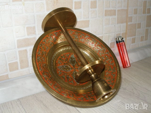 Купа Свещник-Месинг, снимка 14 - Антикварни и старинни предмети - 52048514