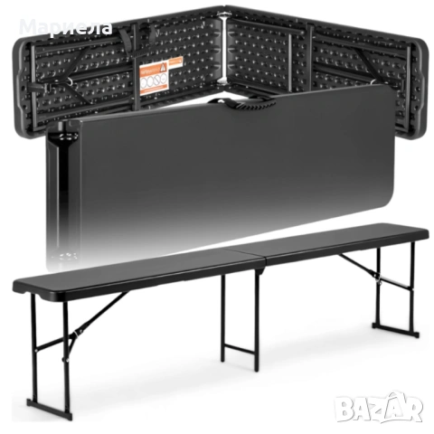 Сгъваема пейка за кетъринг 180 см - здрава и лесна за пренасяне , снимка 6 - Градински мебели, декорация  - 53341589